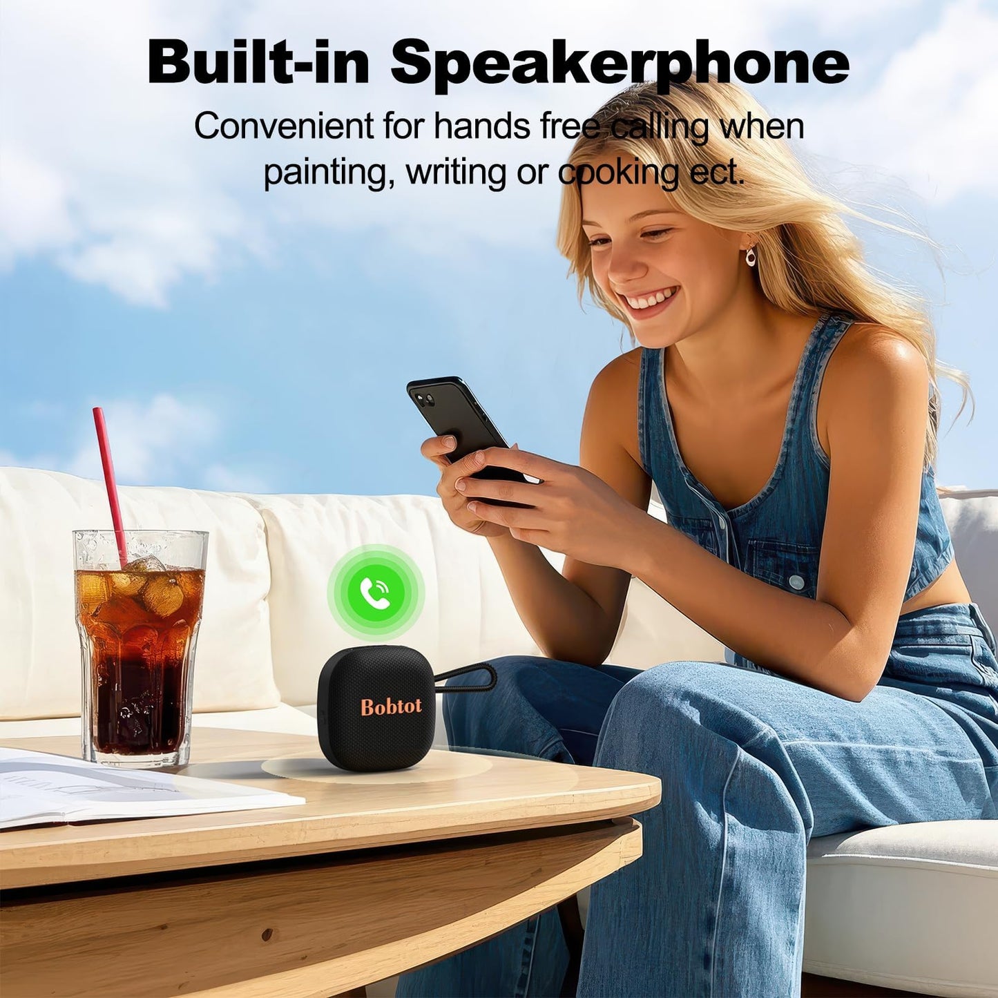 Portable Bluetooth Shower Speaker with 16H Playtime