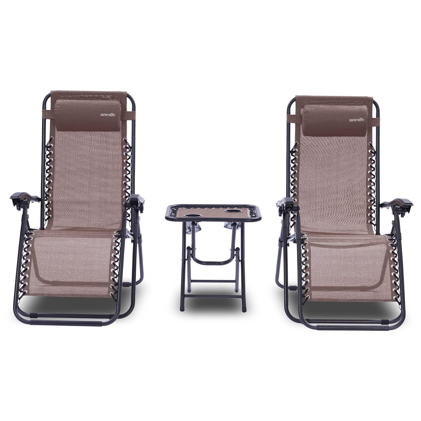 SereneLife Adjustable Zero Gravity Lounge Chairs Set