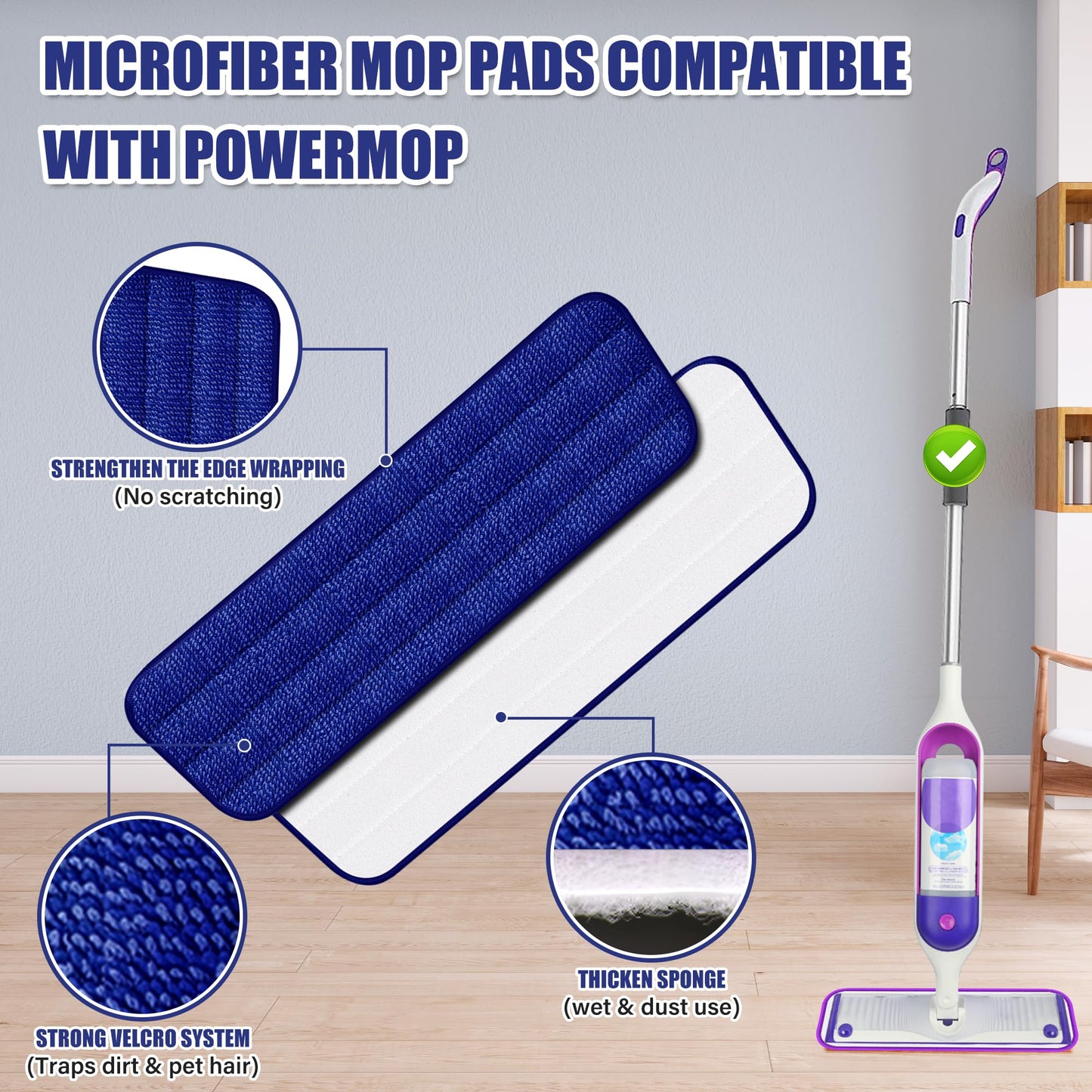 Microfiber Spray Mop with 3 Reusable Pads