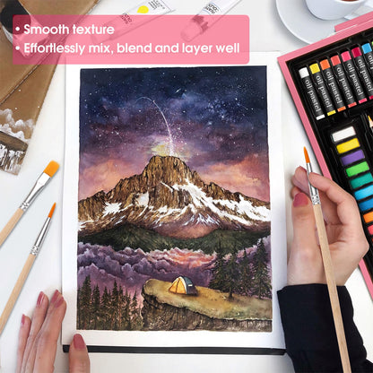 Deluxe Wooden Art Set with Sketch Pads and Paints