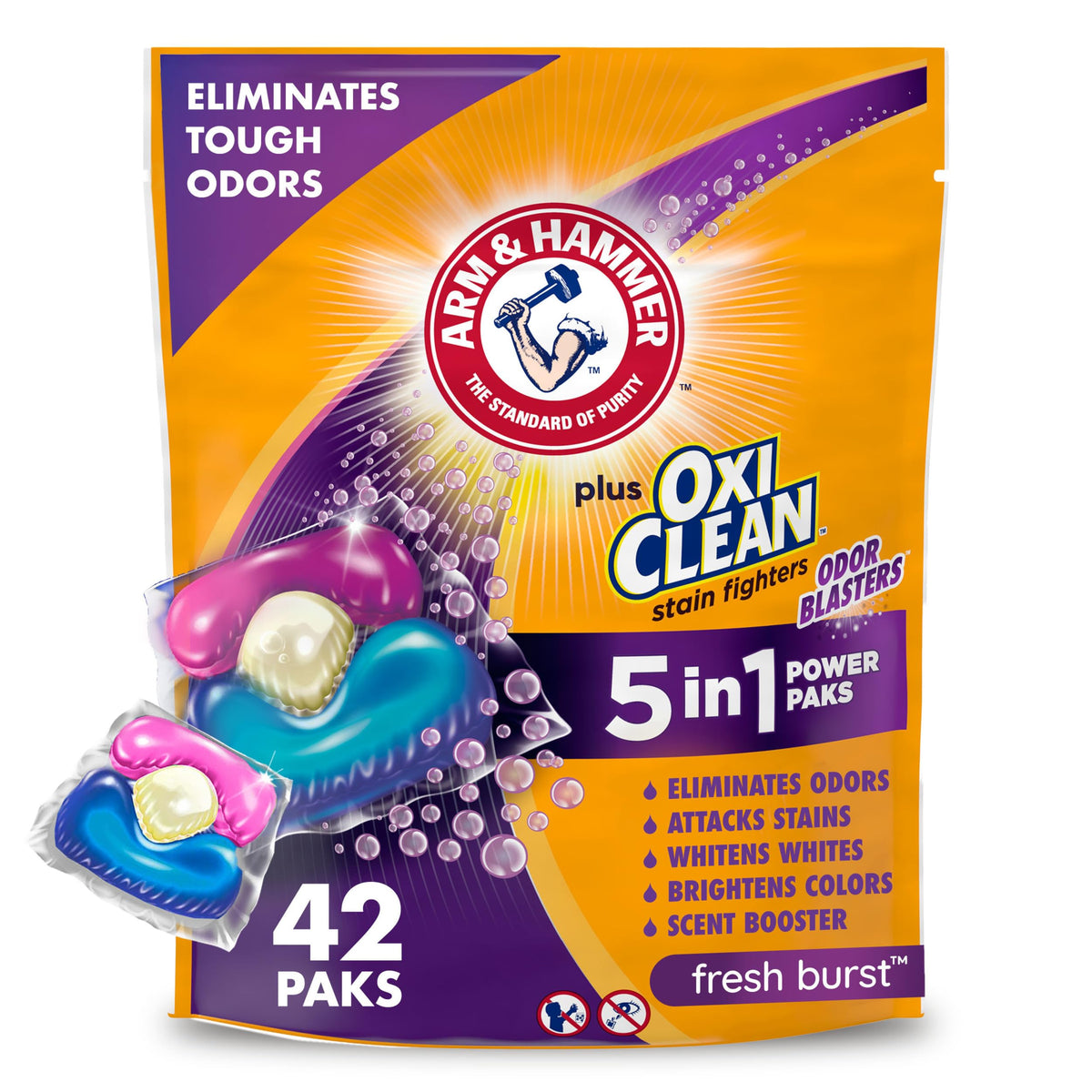 42 Count ARM & HAMMER OxiClean Odor Blaster Paks
