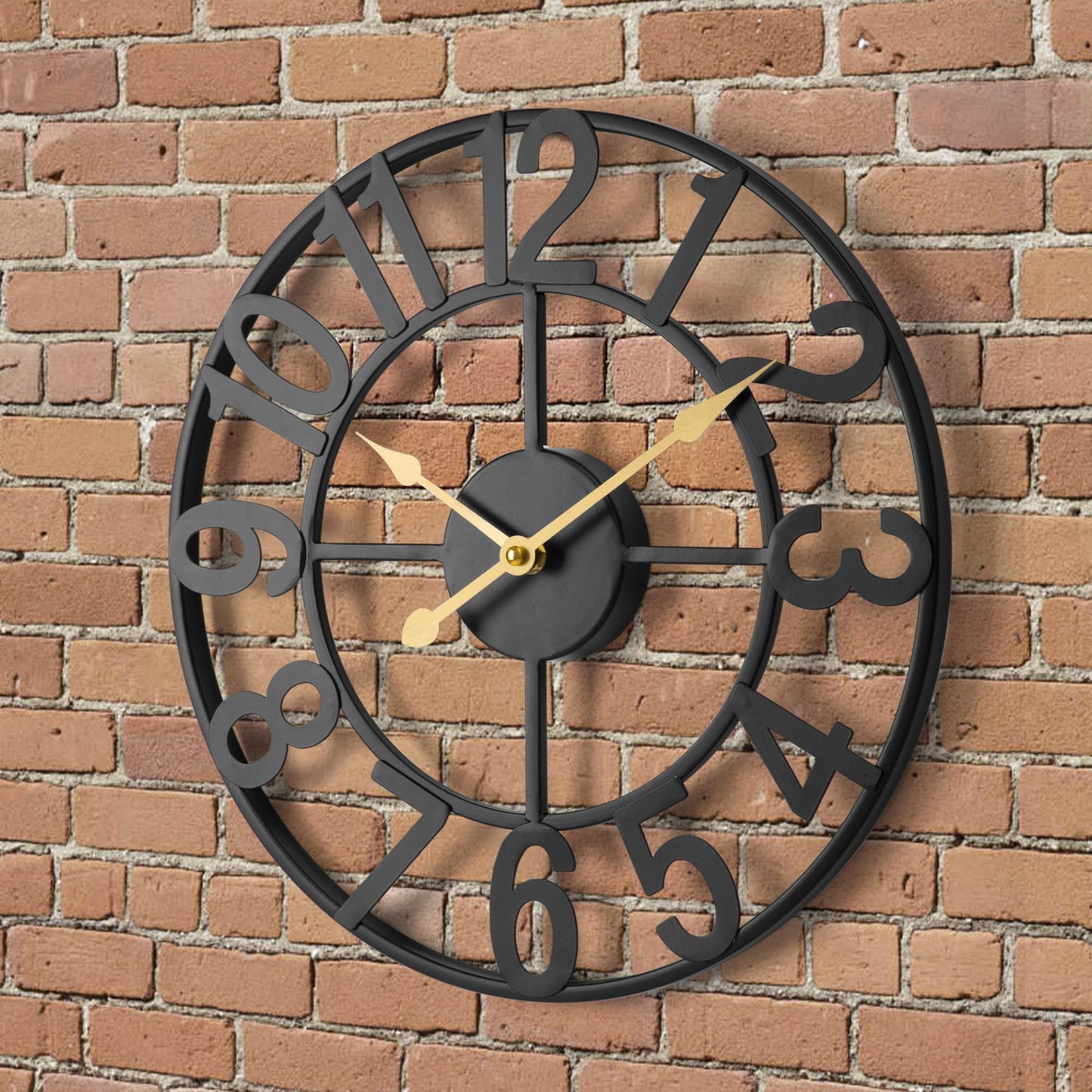 24-Inch Outdoor Wall Clock, Silent Battery Operated