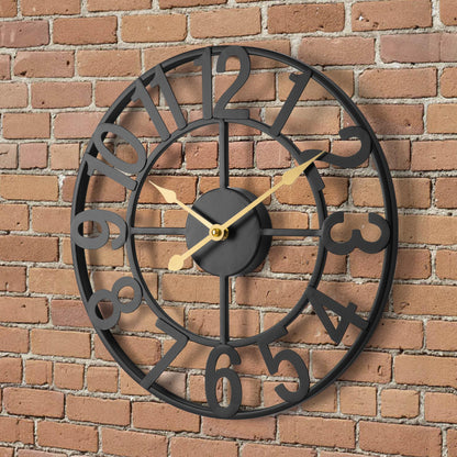 24-Inch Outdoor Wall Clock, Silent Battery Operated