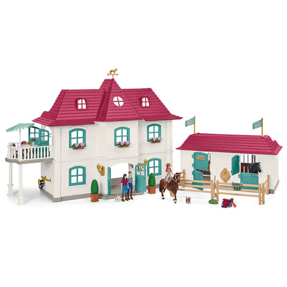 schleich HORSE CLUB — Lakeside Country House and Stable Horse Play Set, 192 Piece Detailed Doll House and Horse Toy Accessories for Girls and Boys Ages 5+