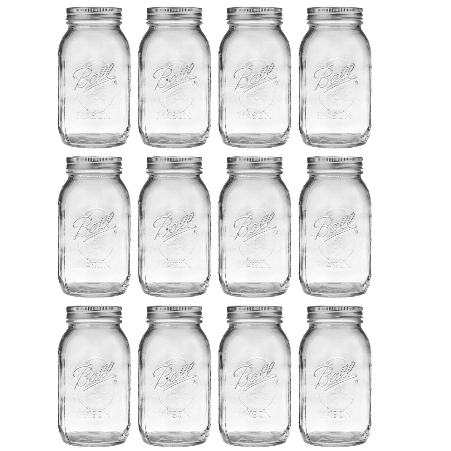 Ball Regular Mouth Quart Jars 12-Pack 32oz