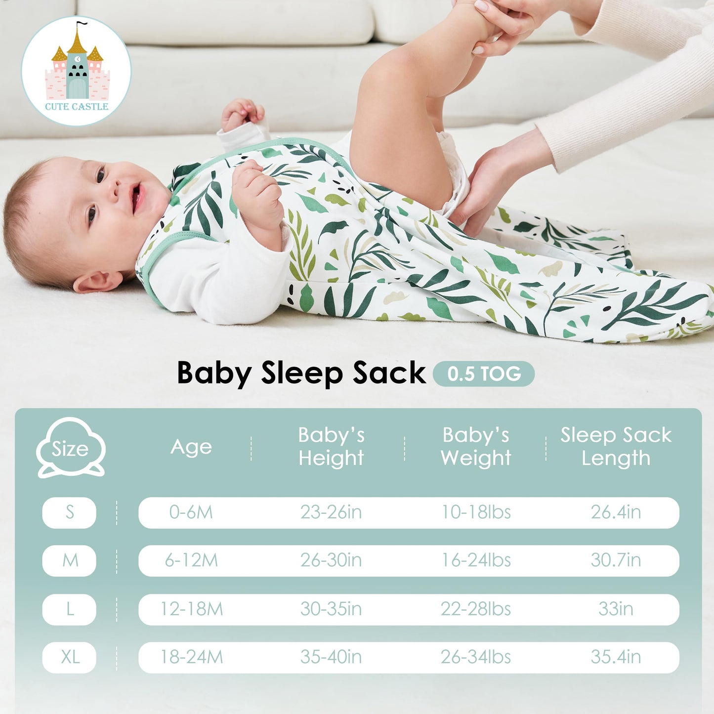 Cute Castle Baby Sleep Sack 0-6 Months 3-Pack