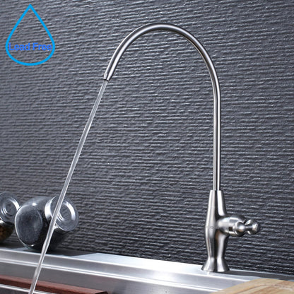 Drinking Water Filter Faucet, Kitchen Stainless Steel Water Purifier Faucet for Reverse Osmosis Water Filtration System, Non-Air Gap, Lead-Free, Brushed Nickel