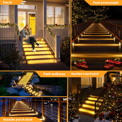 KINKAI Solar Step Lights, 10 Pack Outdoor Lighting
