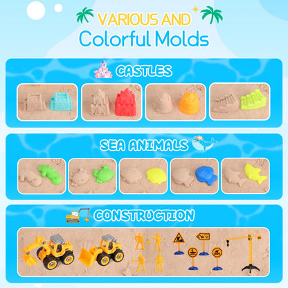 Beach Sand Toys Set with Trucks and Bucket