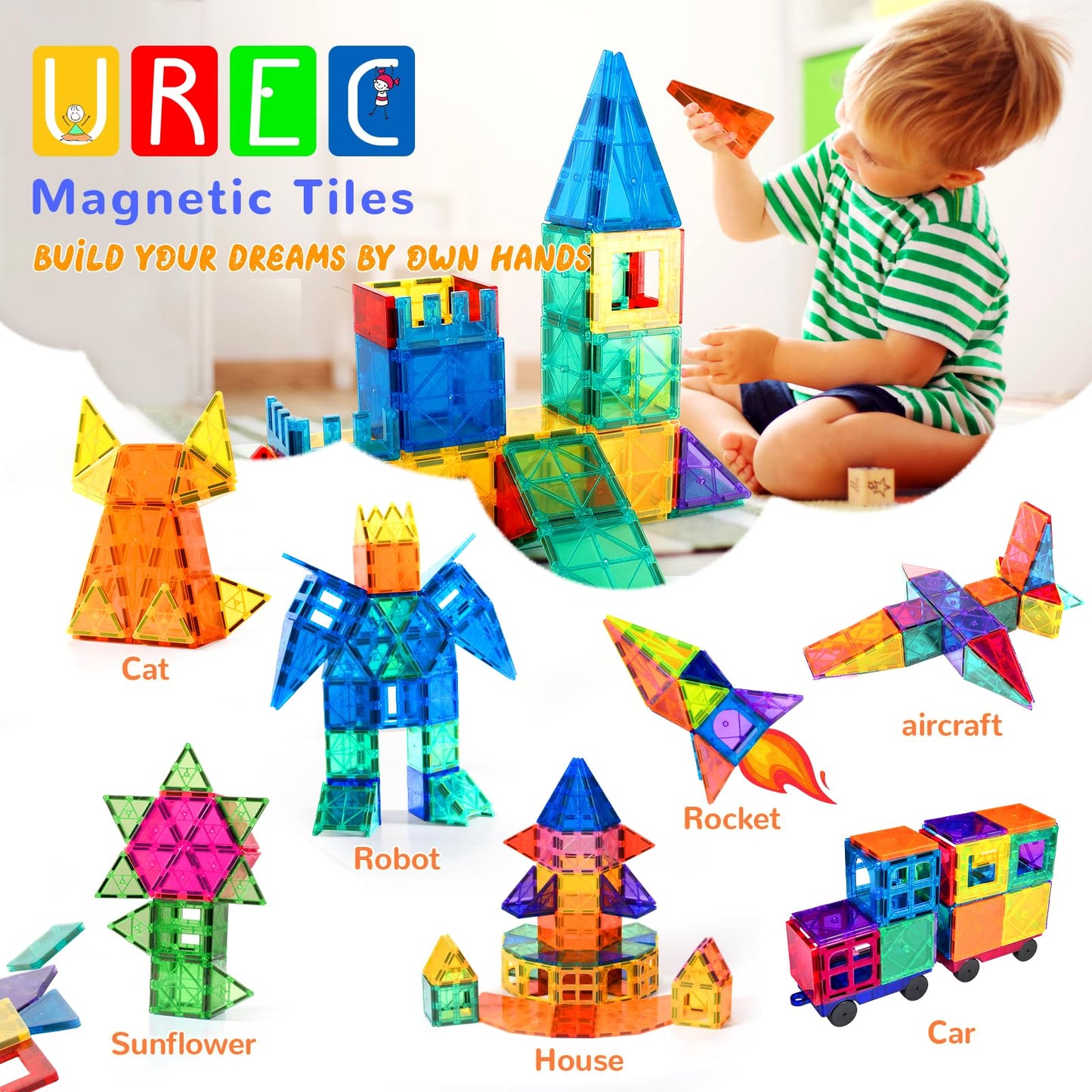 104-Piece Magnetic Building Blocks Set for Kids