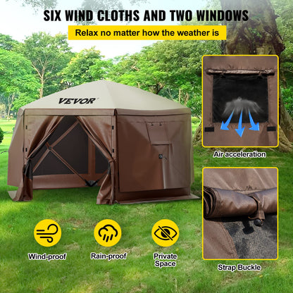 VEVOR 12x12ft Pop-up Camping Gazebo Tent
