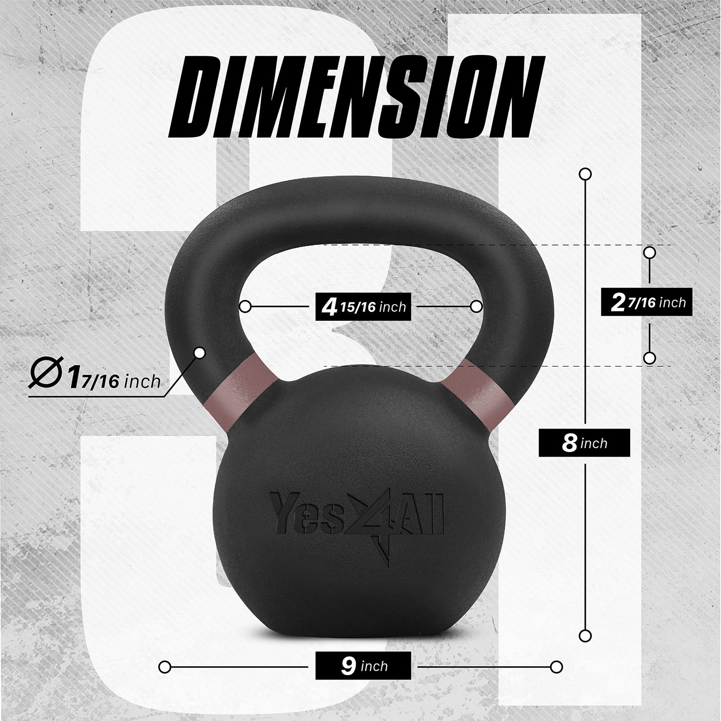 Yes4All 14 KG Cast Iron Kettlebell for Strength