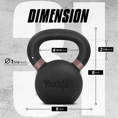 Yes4All 14 KG Cast Iron Kettlebell for Strength