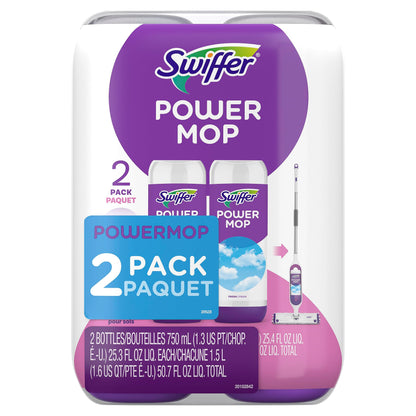2 Pack Swiffer PowerMop Floor Cleaning Solution