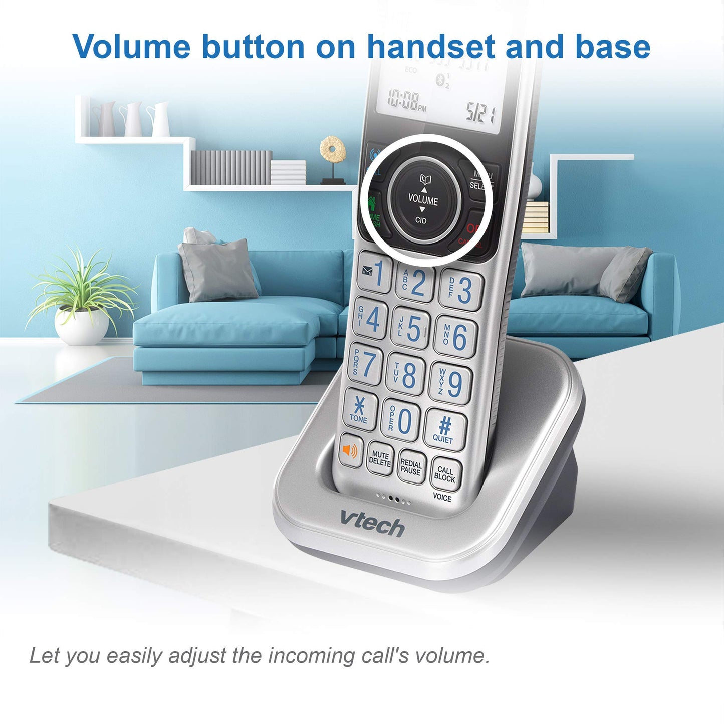 VTECH VS112-3 DECT 6.0 Bluetooth 3 Handset Cordless Phone for Home with Answering Machine, Call Blocking, Caller ID, Intercom and Connect to Cell (Silver & Black)