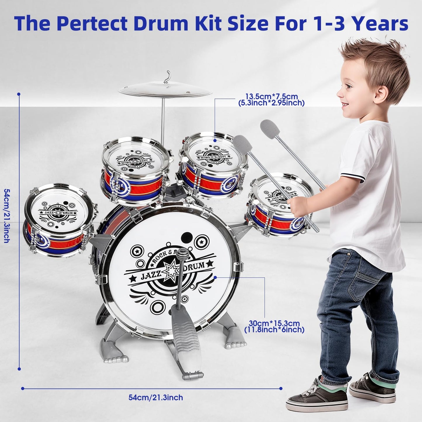 Toddler Drum Kit 5-Piece Musical Instruments Set