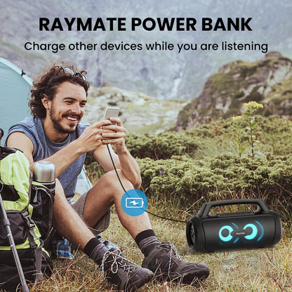 Raymate Waterproof Bluetooth Speaker with LED Light