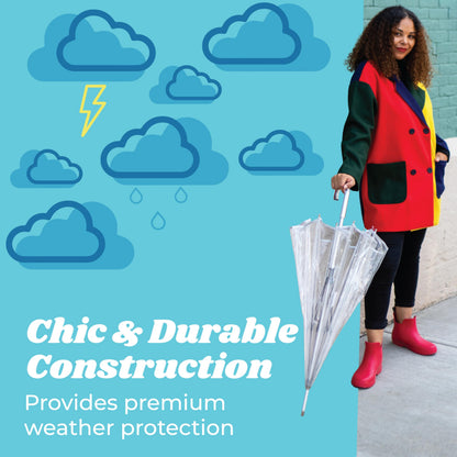 totes Clear Dome Umbrella for Wind & Rain