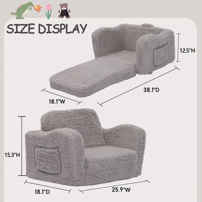 VINYUSE 2-in-1 Toddler Couch and Lounger