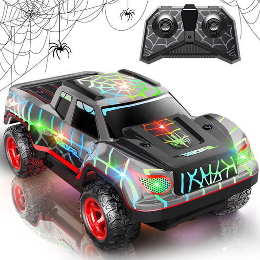 Spider Remote Control Car for Boys, Mini RC Racing Cars for Kids Ages 3 and up, 2.4Ghz Beginners RC Cars with Cool Light, Rechargeable Toy for Boys Ages 3 4 5 6 7 8 Birthday Xmas Gift, Black