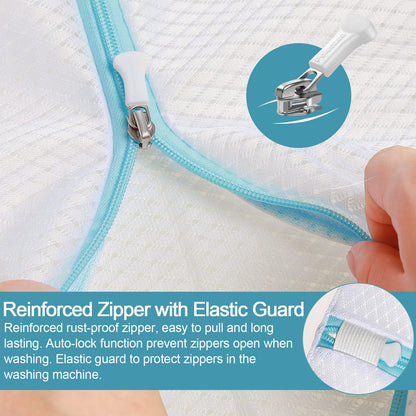 3 Pack Laundry Bags with Zipper for Delicates