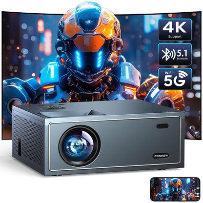 OWNKNEW 4K Mini Projector with WiFi and Bluetooth