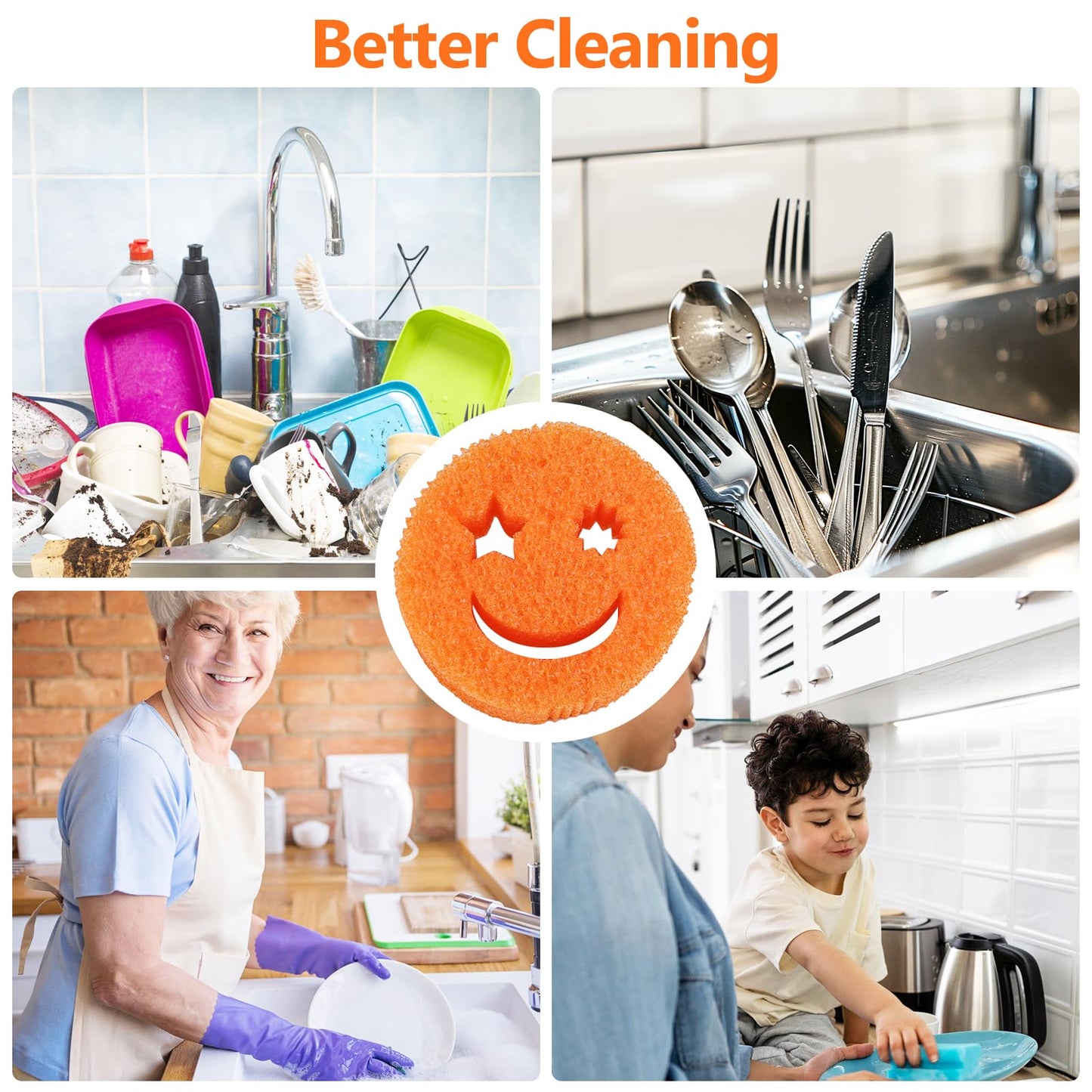 6 PCS Scratch-Free Kitchen Sponges