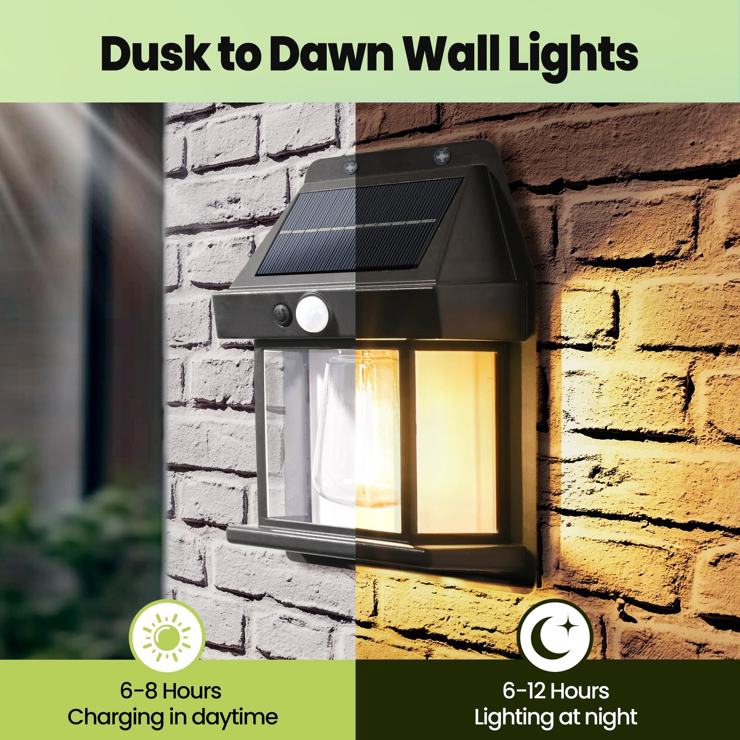 2 Pack Solar Motion Sensor Wall Lights