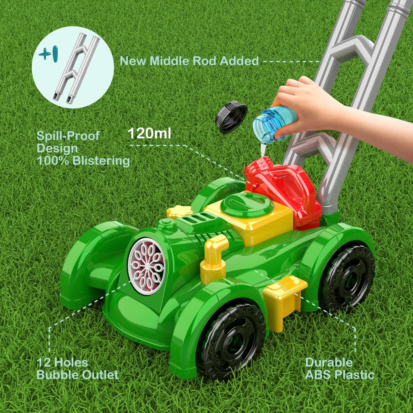 Bubble Lawn Mower Toy for Toddlers 3+ Years