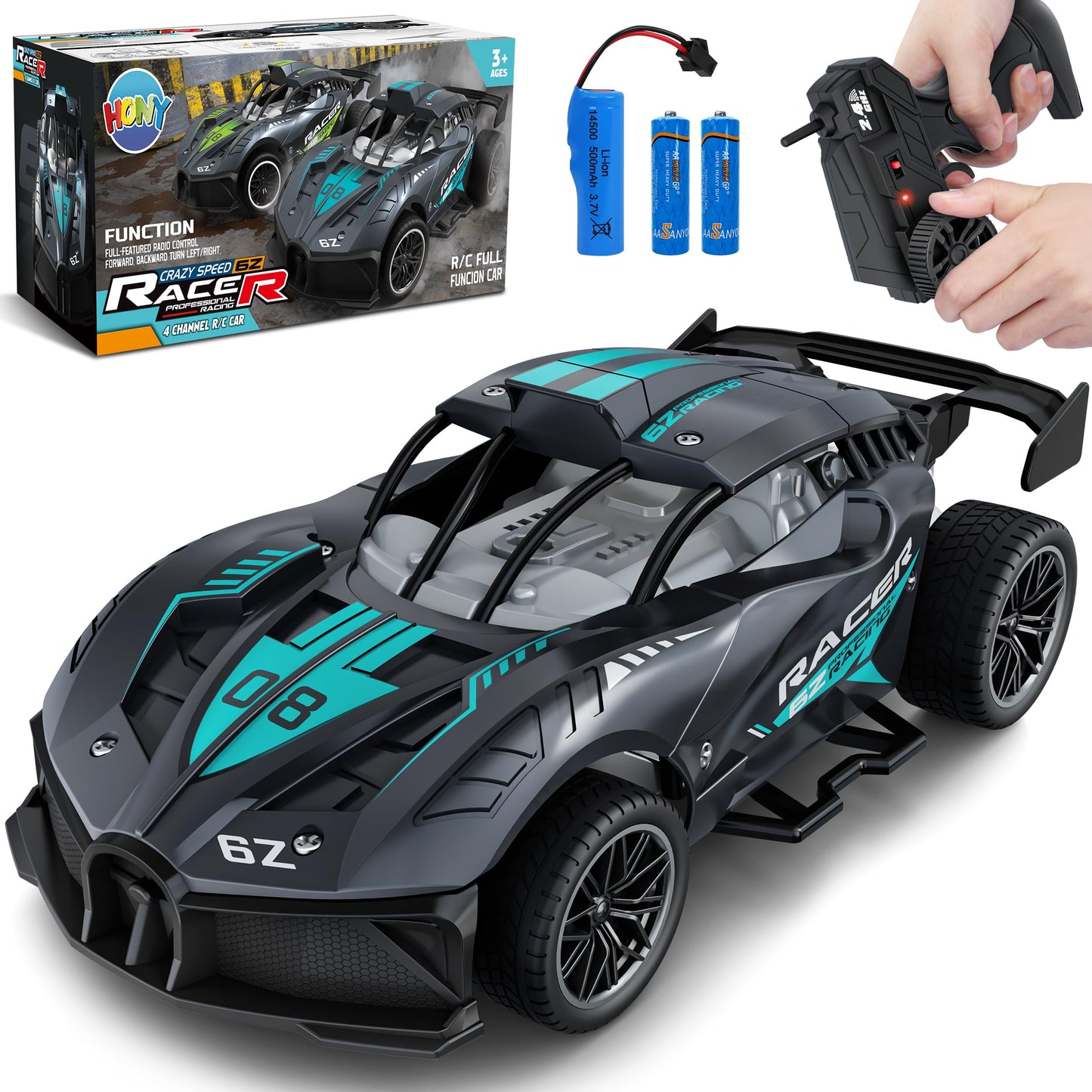 Remote Control Racing Car for Kids - Blue