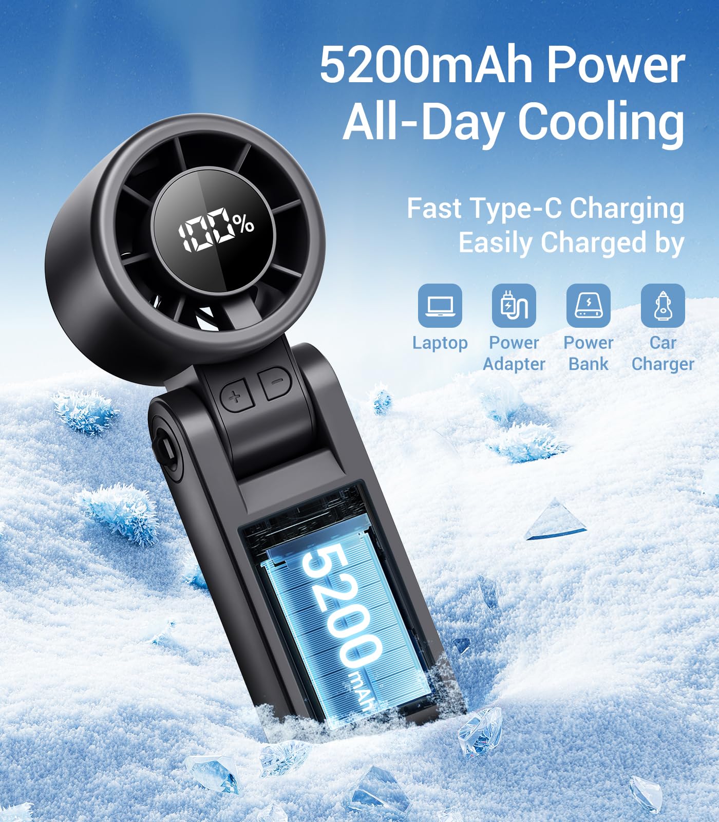Portable 3-in-1 Turbo Fan for Outdoor Use