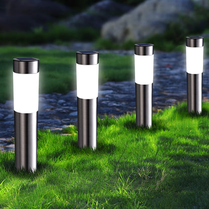 Lomotech 4 Pack Solar Pathway Lights Outdoor, Modern Design Waterproof Solar Landscape Lighting, Bright Solar Garden Lights for Patio Lawn Yard Walkway Driveway (White)