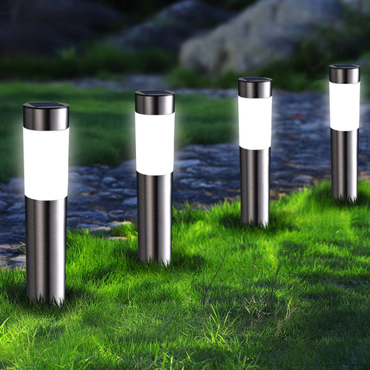 Lomotech 4 Pack Solar Pathway Lights Outdoor, Modern Design Waterproof Solar Landscape Lighting, Bright Solar Garden Lights for Patio Lawn Yard Walkway Driveway (White)