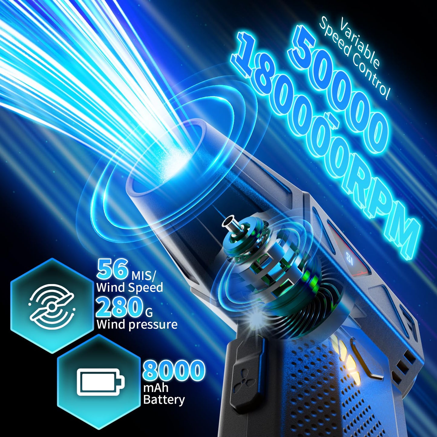 HOOMESUN Cordless Electric Air Duster 180,000 RPM