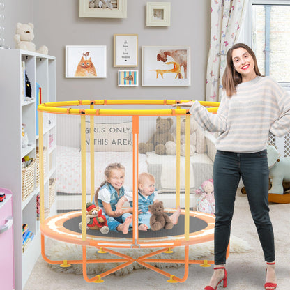 Trampolines for Kids Toddler Trampoline Indoor Trampoline for Kids 2-5 Small with Enclosure Net Foam Bar Handrail Outdoor Back Yard Gifts for Toddlers Boys Girls 5FT Orange