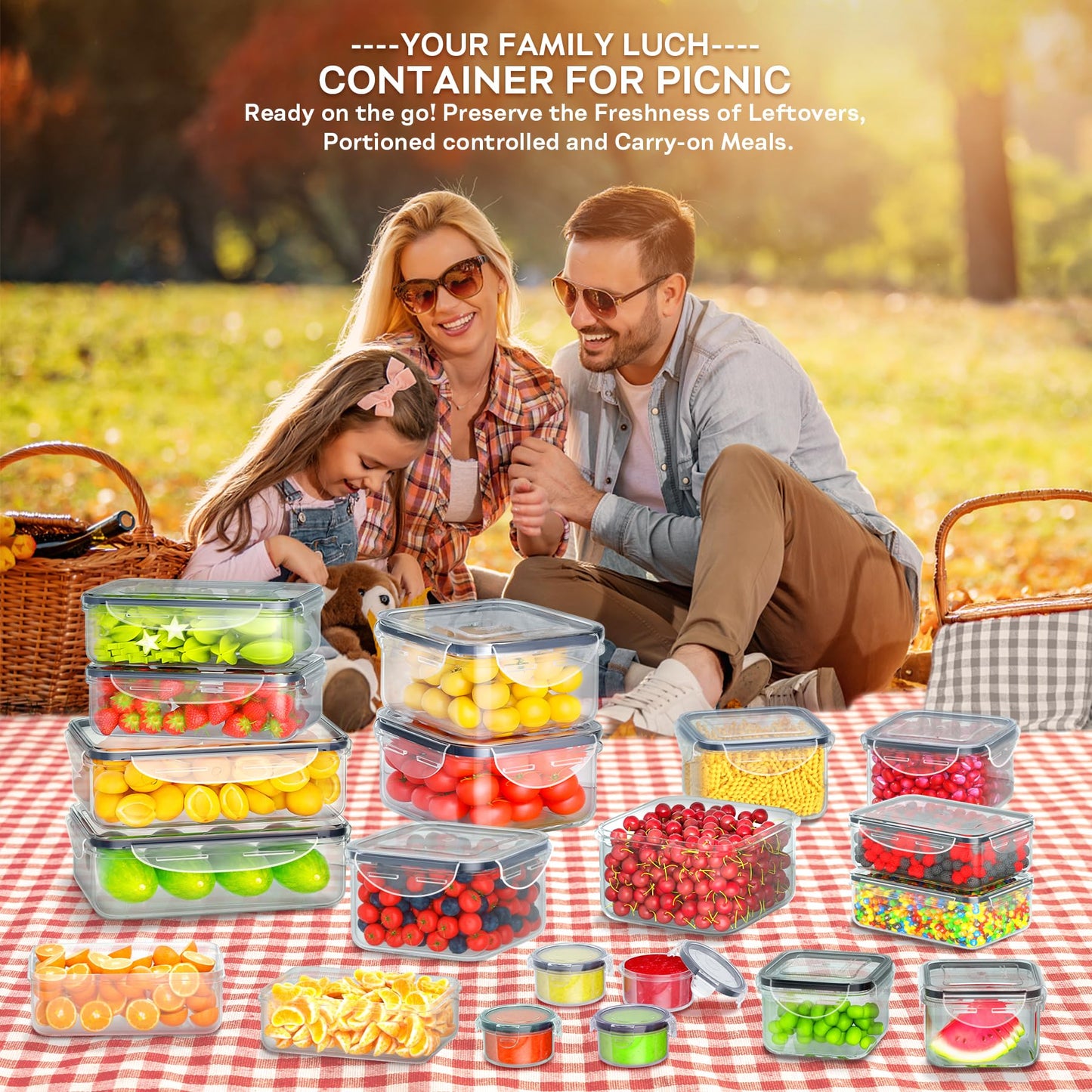 40 PCS Airtight Food Storage Containers Set