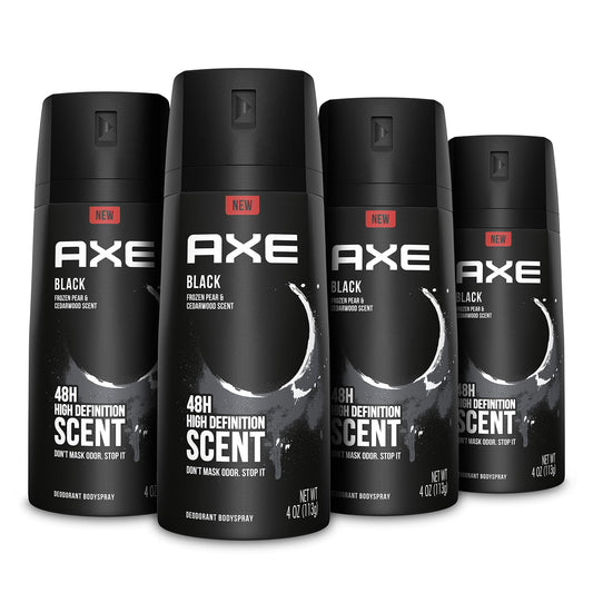 4 Pack AXE Black Body Spray Deodorant