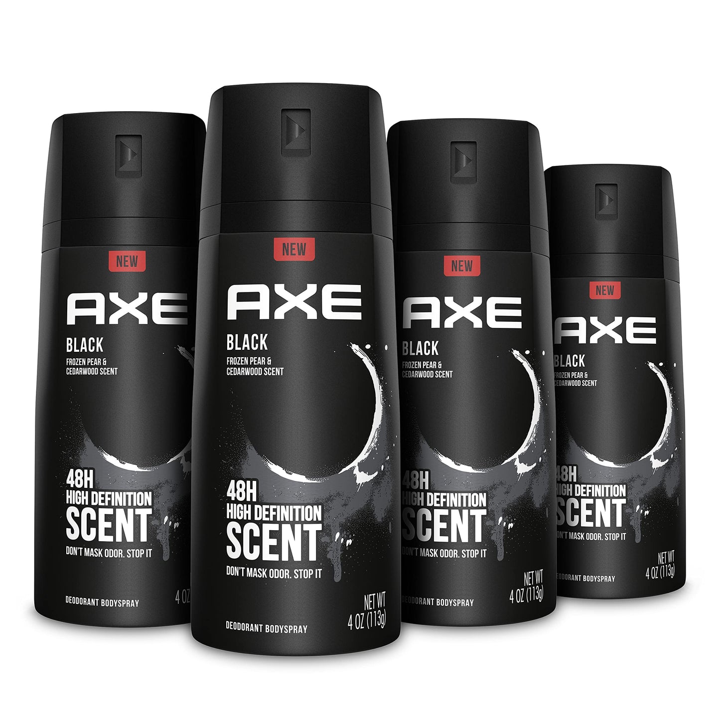4 Pack AXE Body Spray Deodorant for Men