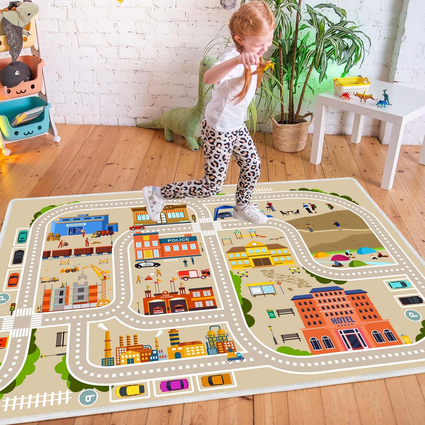 Kids Car Play Mat Rug for Boys and Girls
