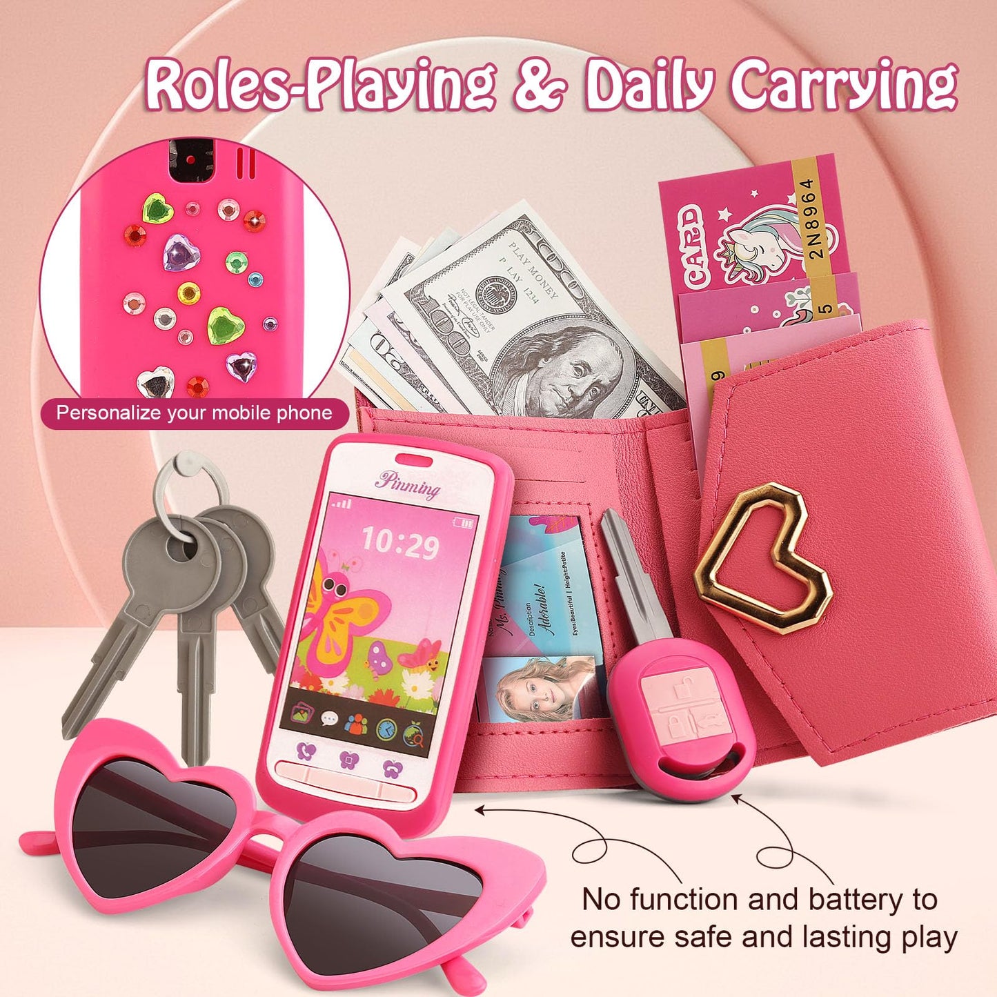 Toddler Purse with Makeup Kit for Little Girls