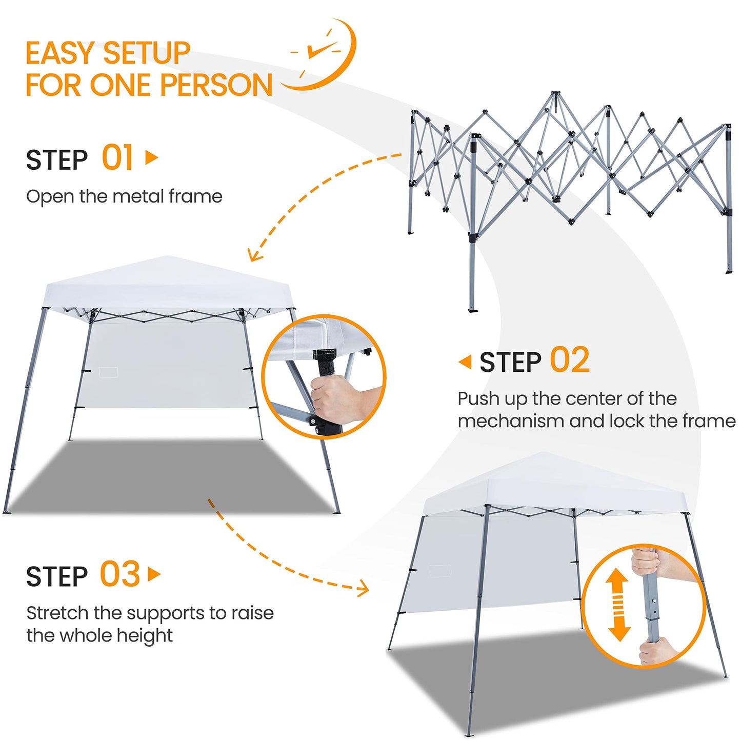 10x10 Pop Up Canopy Tent with Sidewall