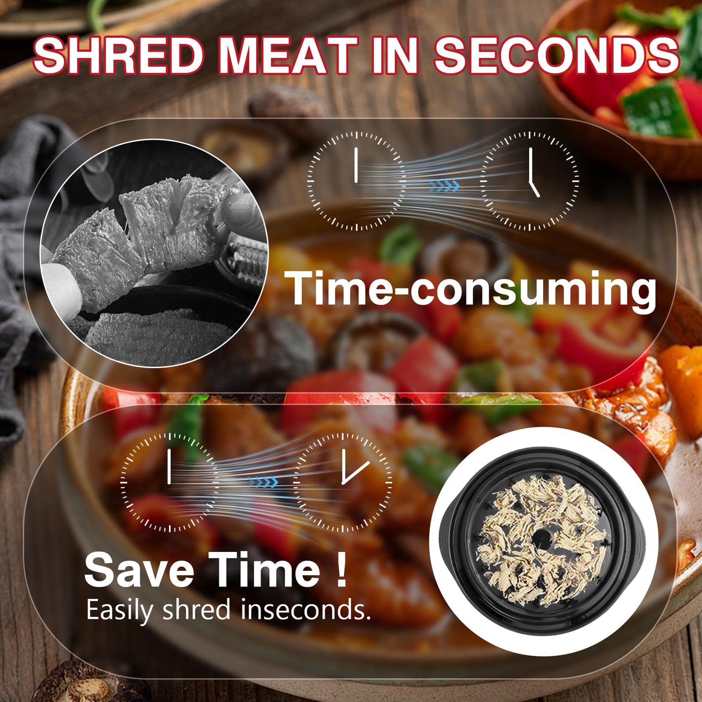 Latest Chicken Shredder Tool Twist - Portable 8 Inches Meat Shredder Tool Twist With Cleaning Brush, Visible Shredded Chicken Tool Chicken Breast Shredder, Ergonomic Handle, Dishwasher Safe, Anti-Slip