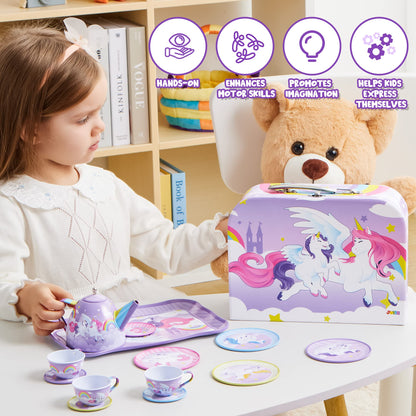 Unicorn Tea Party Set for Little Girls