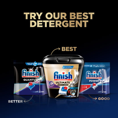 FINISH Ultimate Plus Infinity Shine Dishwasher Pods, 62 Count - Dishwasher Detergent Tablets with CycleSync Technology, Removes Burnt-On Stains, Degreases, Extra Scrubbing Power, and Dishwasher Soap