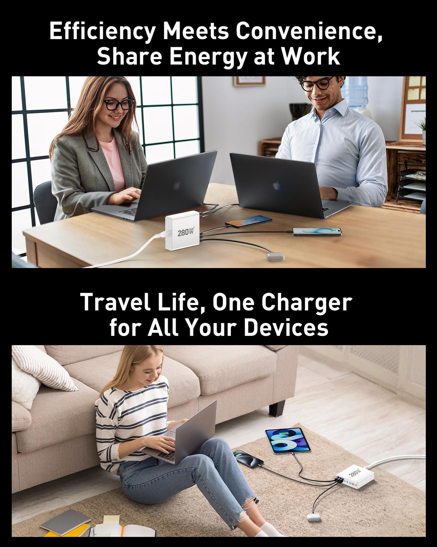 280W 8-Port USB C Charging Station