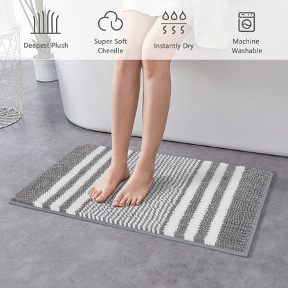 2-Piece Soft Chenille Bath Mat Set