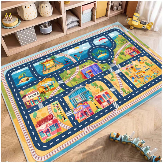 Kids Car Road Play Rug for Playroom