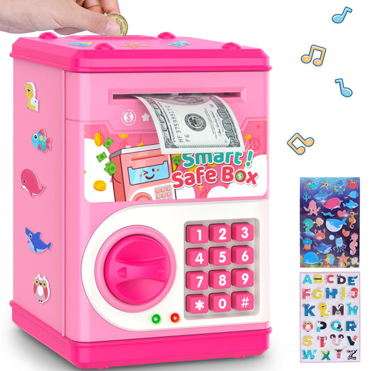 Kids Piggy Bank with Password Lock and Bill Slot