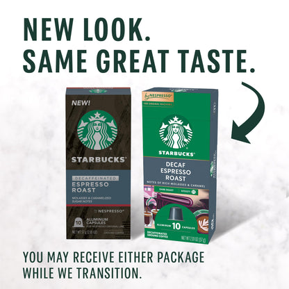 Starbucks Decaf Dark Roast Espresso Pods, 50-Count