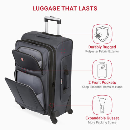 SwissGear Expandable 25-Inch Dark Grey Luggage